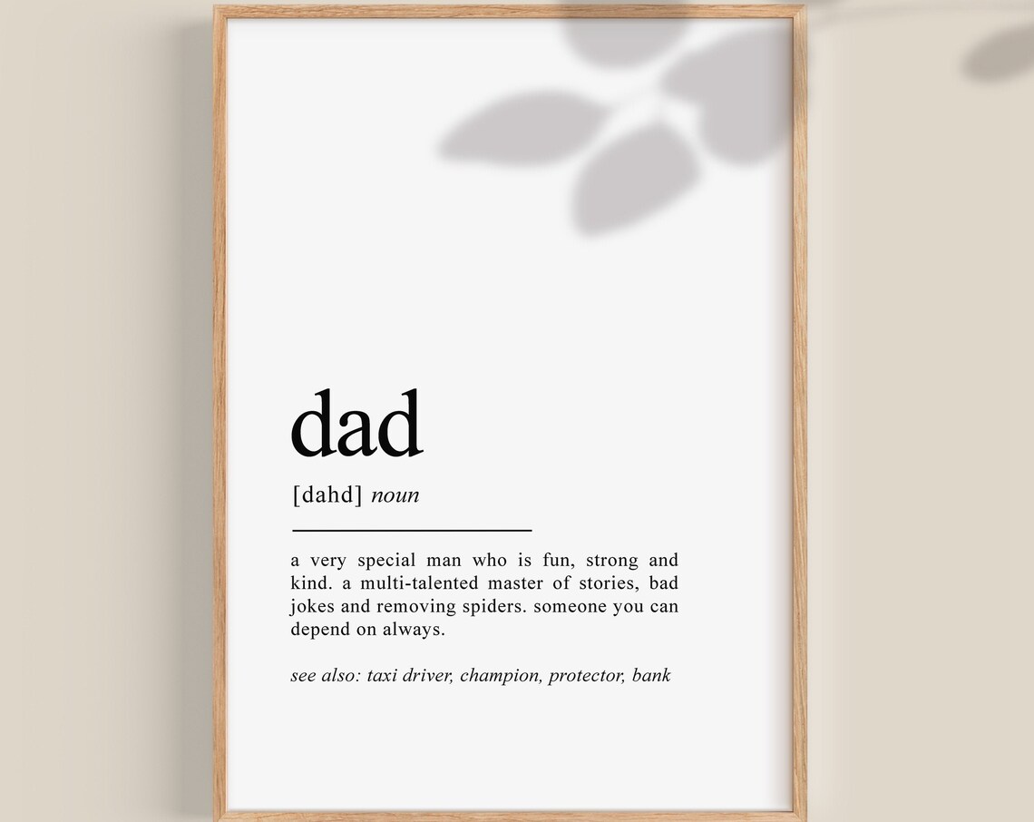Dad Definition Print, Father Gift Wall Art
