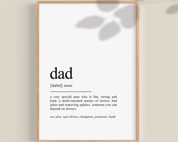 Dad Definition Print, Father Gift Wall Art