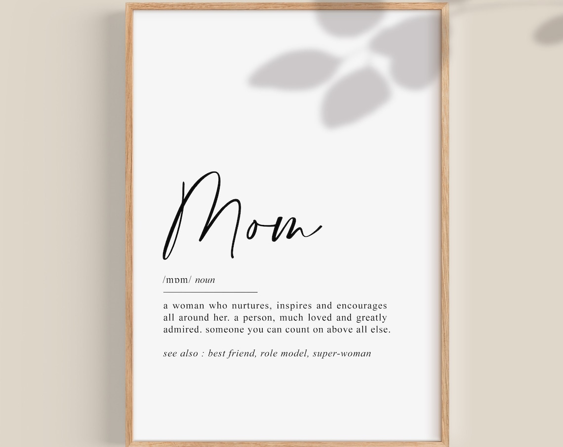 Mom Definition Typography Quote Art Print