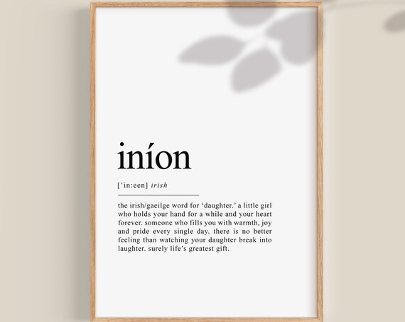 Irish Definition Print for Daughter, Wall Art