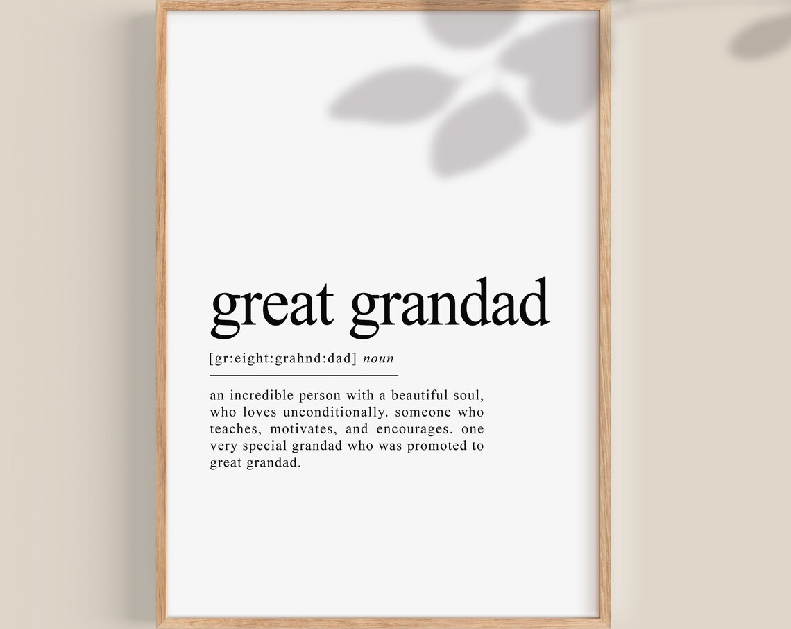Great Grandad Definition Gifts For Great Grandad Poster