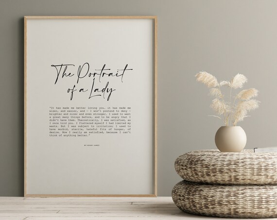 The Portrait of a Lady Henry James Love Poem Poster in Script