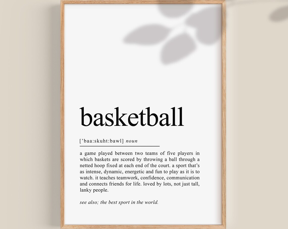Basketball Quotes Definition Poster Print, Team Gift