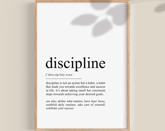 Discipline Definition Office Poster, Boss Lady Quote