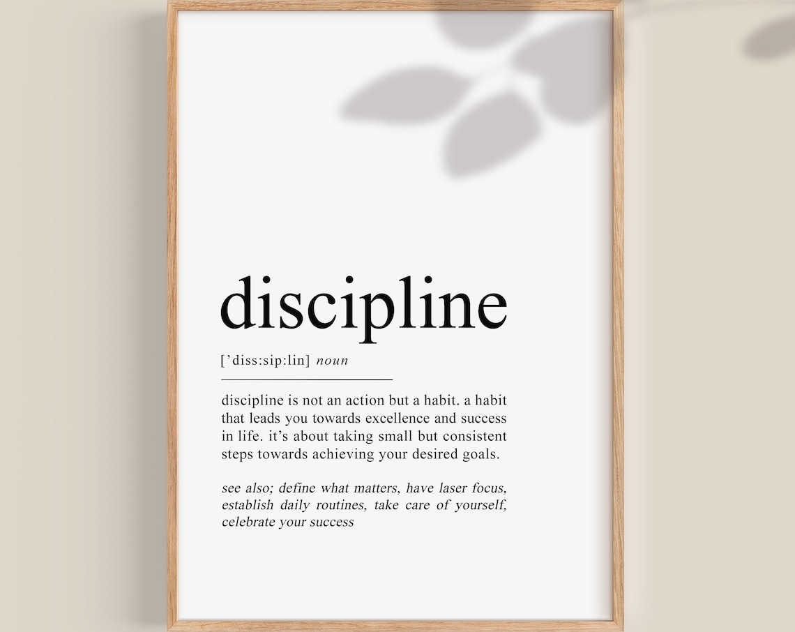 Discipline Definition Office Poster, Boss Lady Quote