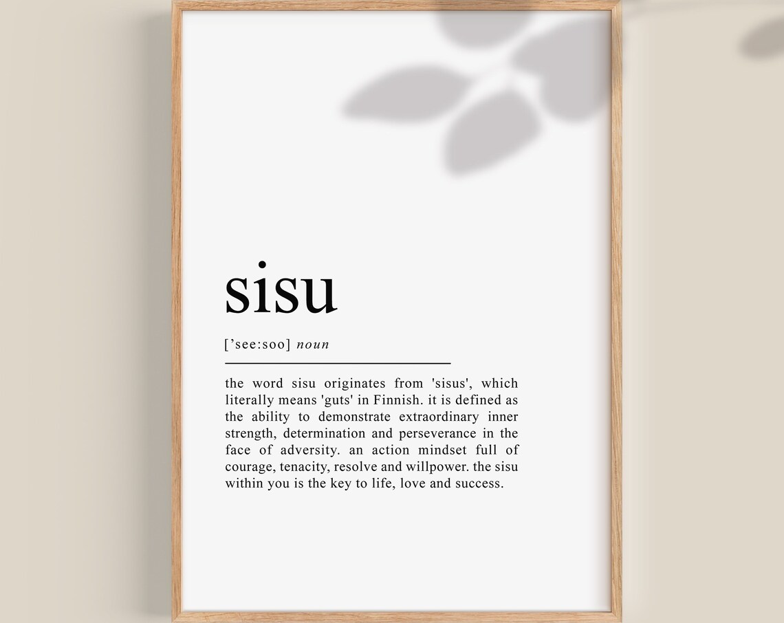 Sisu Definition Poster, Scandinavian Typography Art