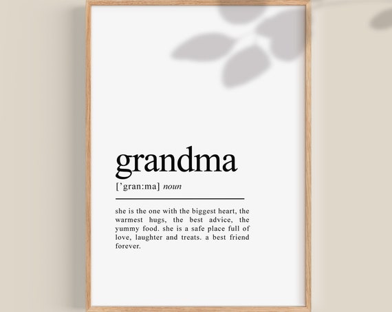 Grandma Definition Art Print, Mother