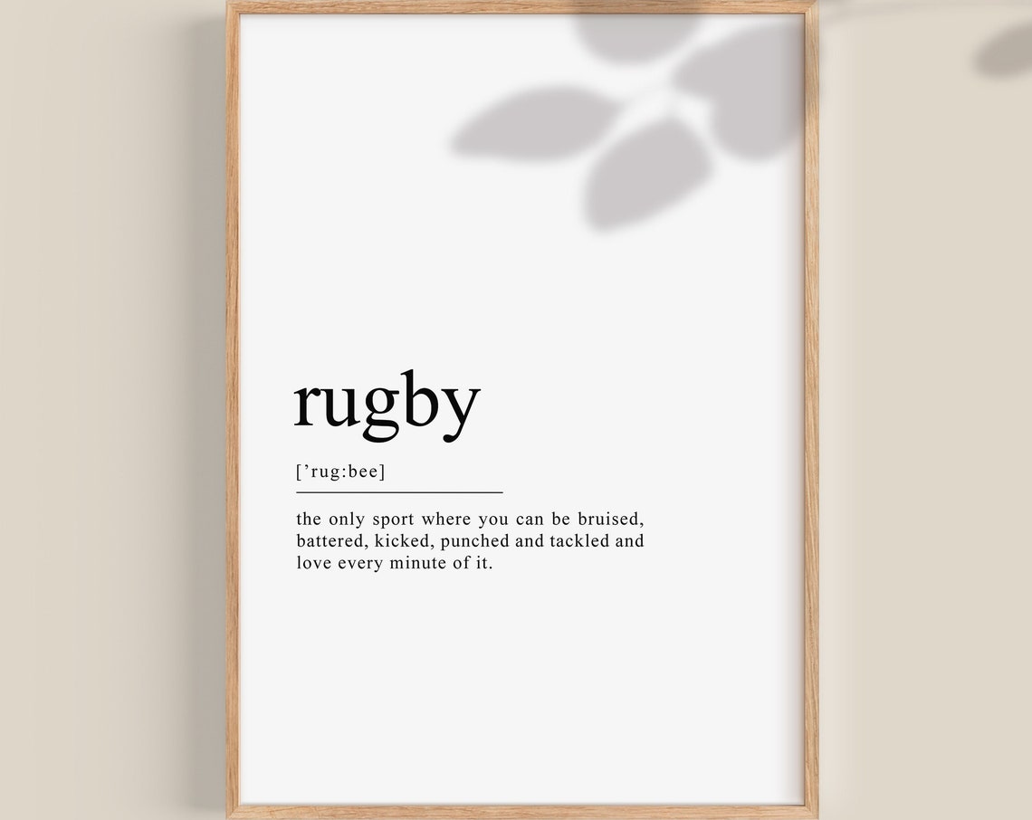 Rugby Gifts Rugby Definition Print Rugby Poster Rugby Print Rugby Art Father's Day Rugby Gifts For Dad Gifts For Her Gifts For Boys