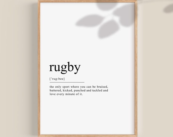 Rugby Gifts Rugby Definition Print Rugby Poster Rugby Print Rugby Art Father's Day Rugby Gifts For Dad Gifts For Her Gifts For Boys