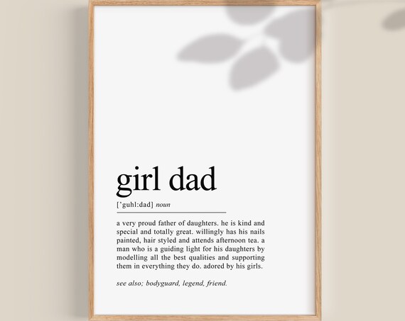 Girl Dad Definition Proud Father Of Daughters Fathers Day Gift Poster