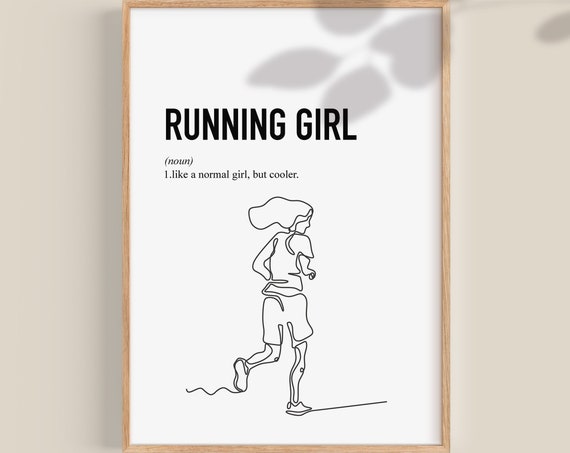 Running Girl Print Running Gifts Running Gift Athletics Gift Athletics Gift Running Wall Art Running Wall Art