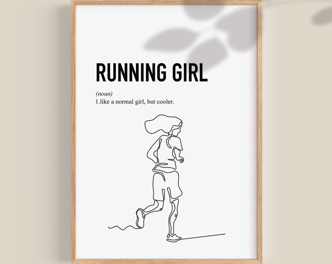 Running Girl Print Running Gifts Running Gift Athletics Gift Athletics Gift Running Wall Art Running Wall Art