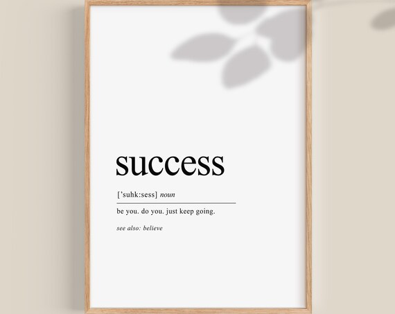 Success Definition Typography Quote Art Print