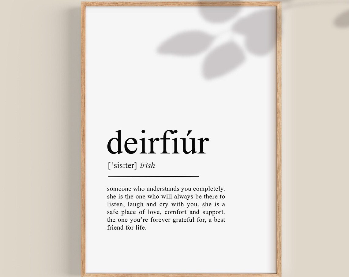 Irish Sister Definition Poster, Birthday Gift Wall Art