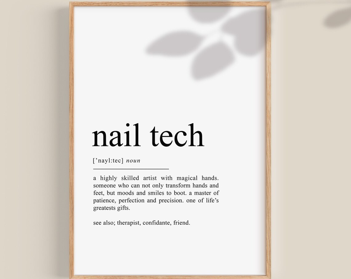 Nail Tech Definition Art Print, Beauty Room Decor