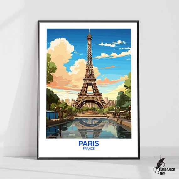 Eiffel Tower Posterfrance Travel Printeiffel Wall Arteiffel Decorparis City Artparis Artgift Ideahousewarming Gift