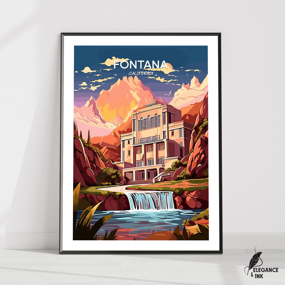 Fontana Printfontana Travel Posterfontana Artworkfontana Canvasfontana Vintage Artfontana Home Decorvintage Paintingbirthday Gift