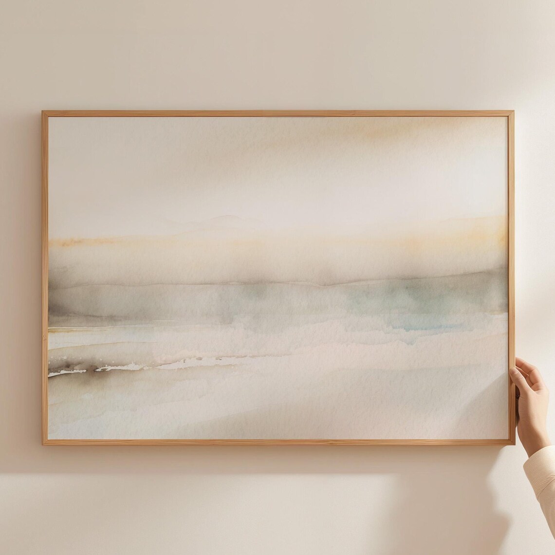 Minimalist Watercolor Neutral Landscape Art Print
