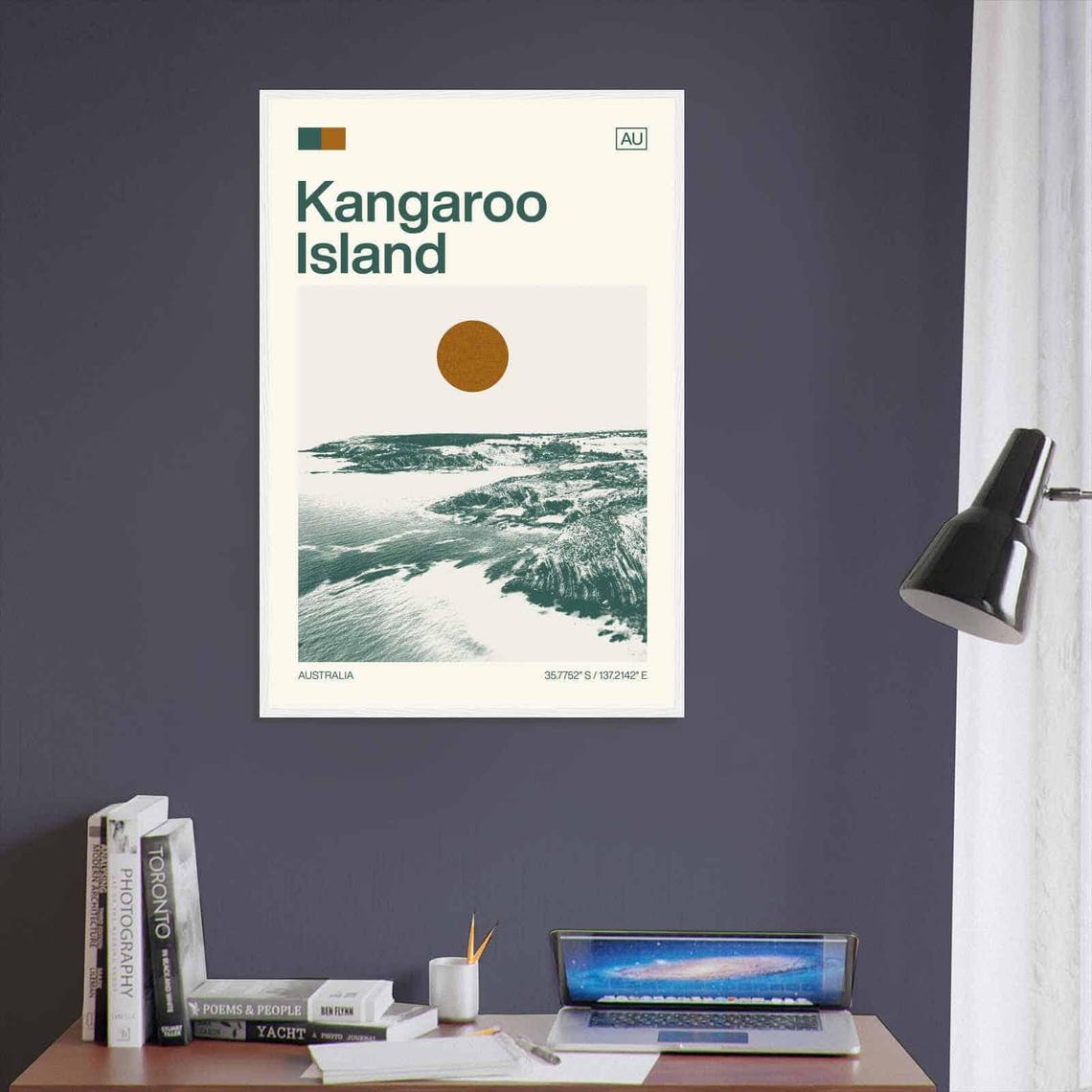 Kangaroo Island Australia Coast Cliff Minimalist Travel Art Poster - Image 3