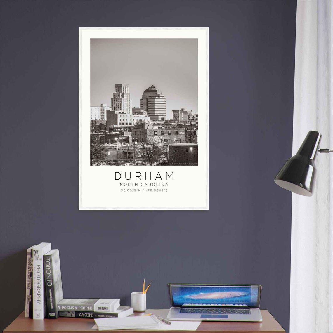 Durham North Carolina Downtown Skyline Evening Glow Photo Poster - Image 3