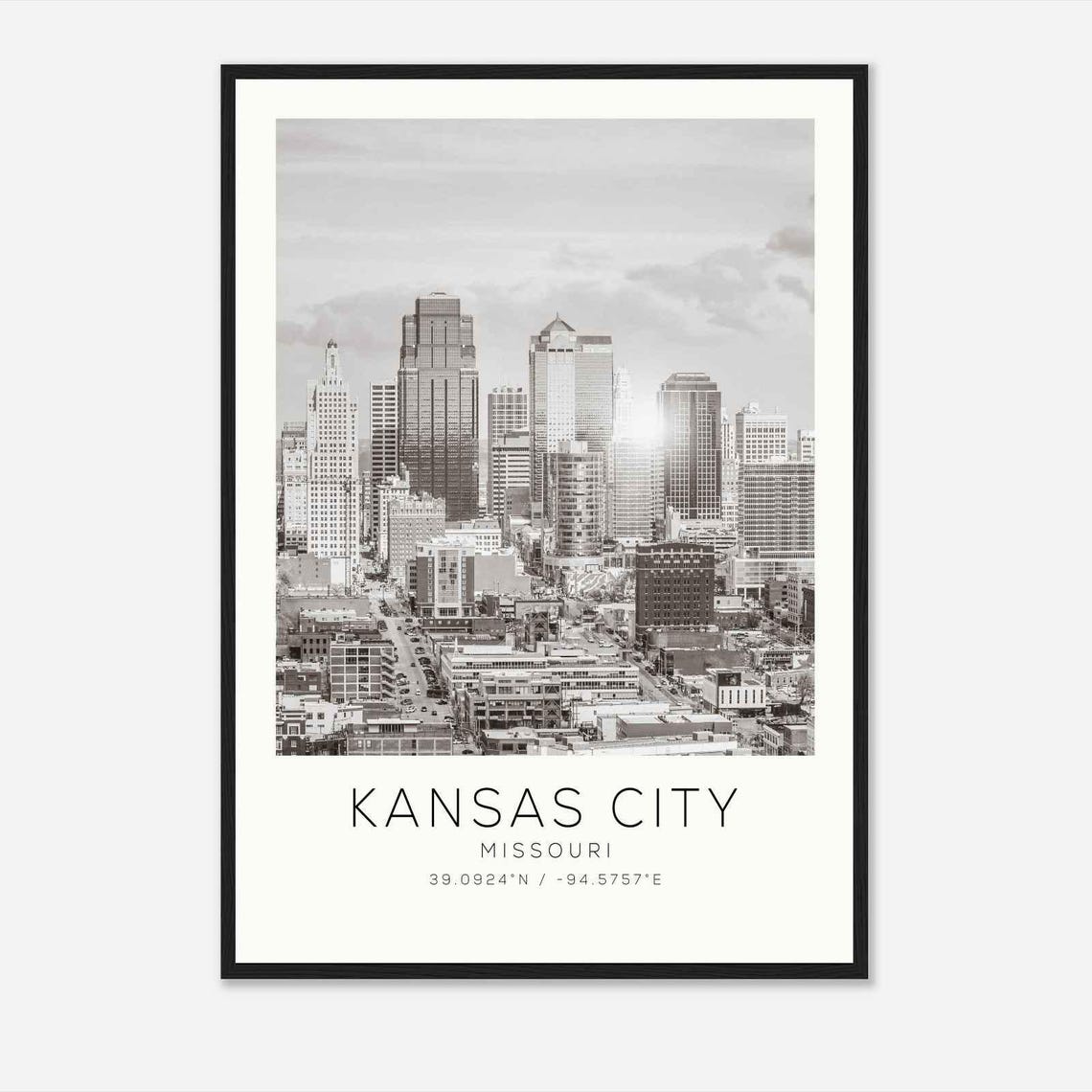 Kansas City Missouri Photo Travel Poster Kansas City Travel Print Minimalist Travel Print