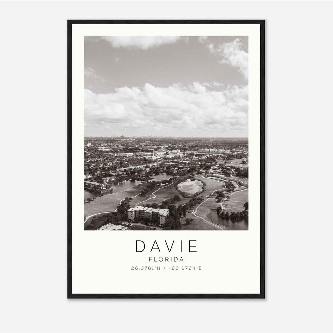 Davie Florida Aerial Golf Course Lakes Suburban Photo Poster