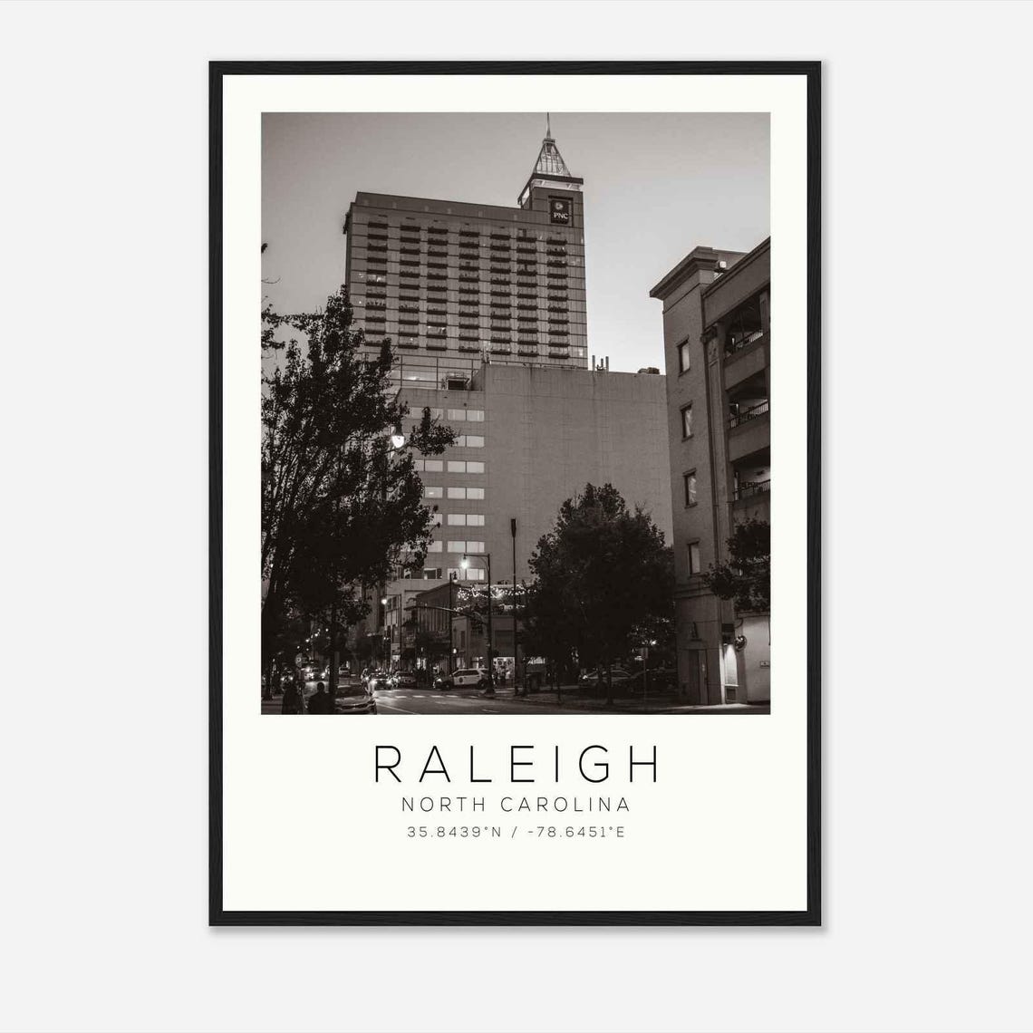 Raleigh North Carolina Ds1 Photo Travel Poster Raleigh North Carolina Travel Print Minimalist Travel Print