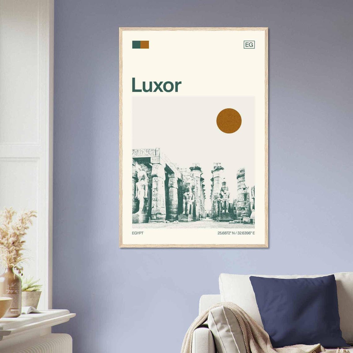 Luxor Egypt Modern Minimalist Ancient Temple Columns Art Poster - Image 2