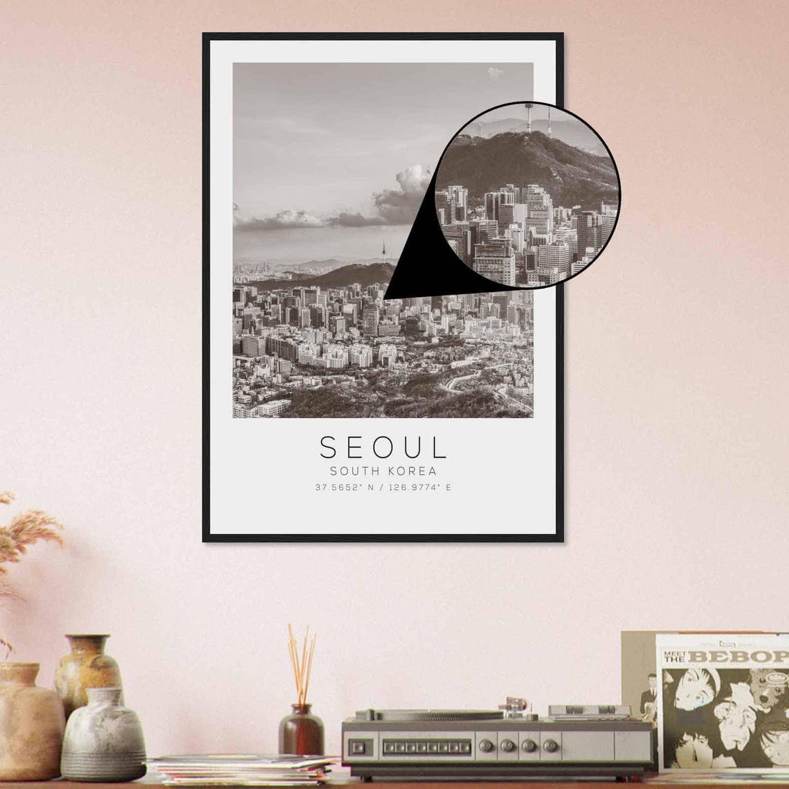 Seoul South Korea Travel Photo Poster Bw Seoul Travel Print Minimalist Travel Poster Print - Image 4