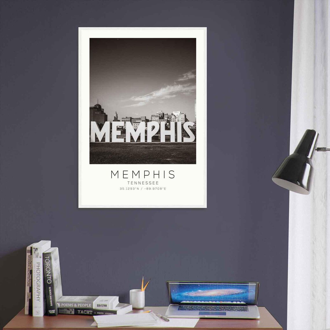 Memphis Tennessee Big Memphis Sign Skyline Minimalist Travel Poster - Image 3