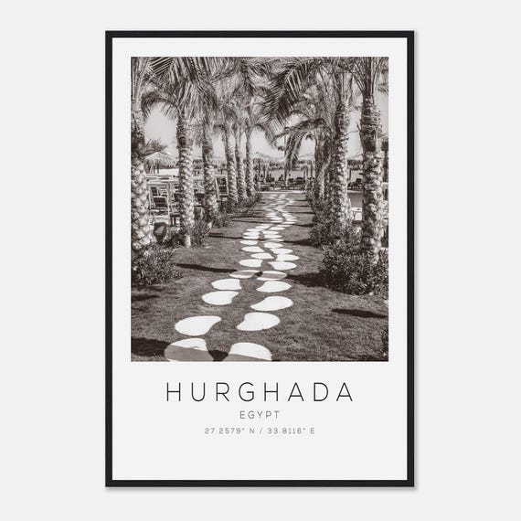 Hurghada Egypt Travel Poster, Minimalist