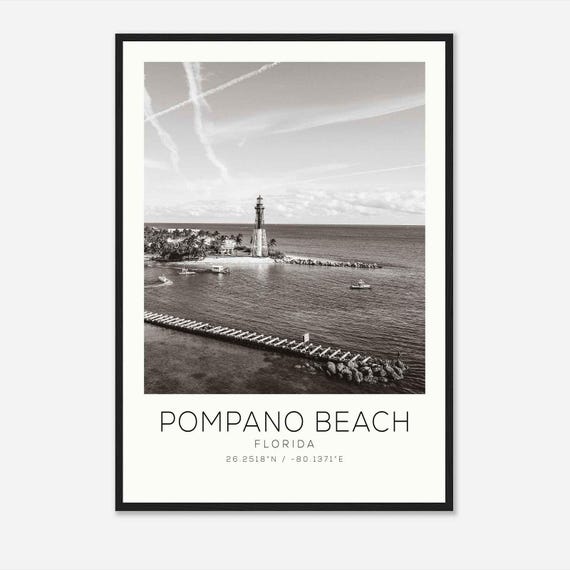 Pompano Beach Florida Minimalist Travel Poster