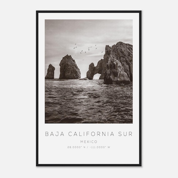 Baja California Sur Mexico El Arco Natural Rock Arch Travel Poster