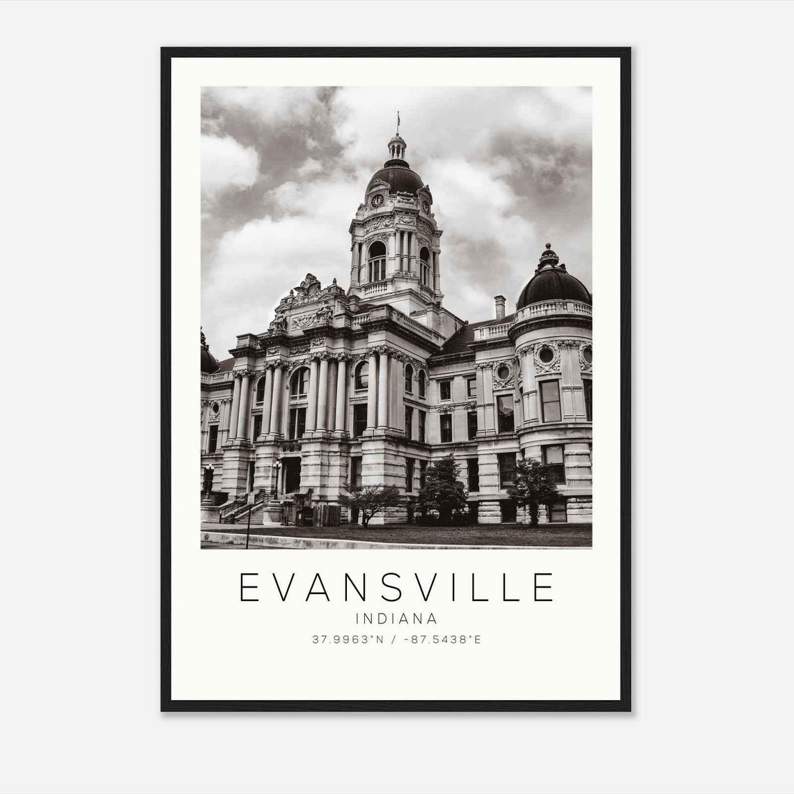 Evansville Indiana Historic Courthouse Clock Tower Photo Poster