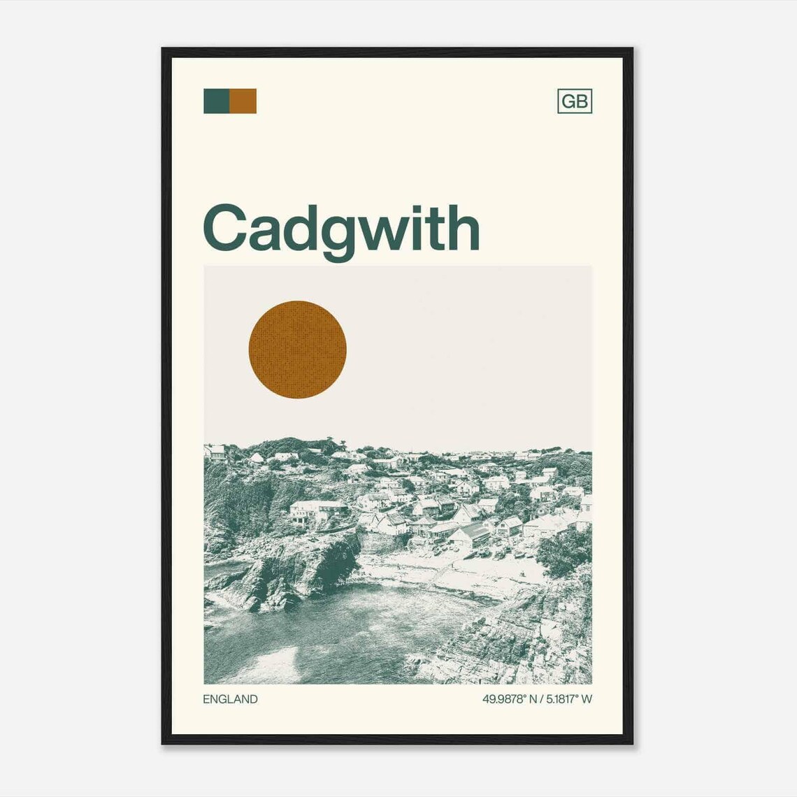 Cadgwith England Coastal Cove Fishing Village View Art Poster