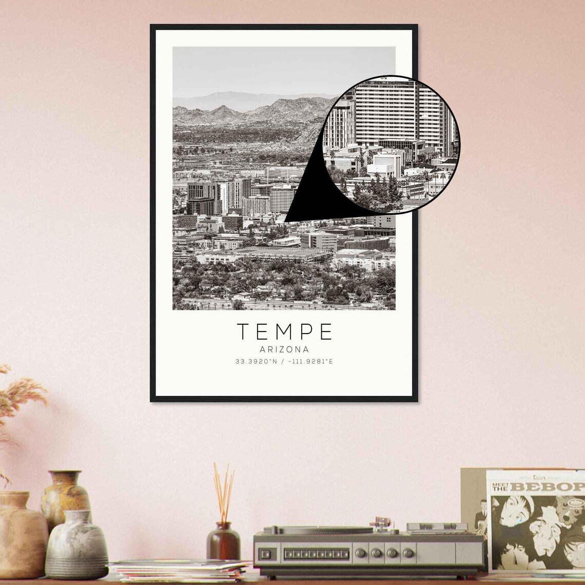 Tempe Arizona Downtown Skyline Desert Mountains Photo Travel Poster - Image 4