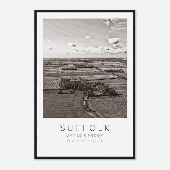 Suffolk United Kingdom Travel Photo Poster Bw Print Minimalist
