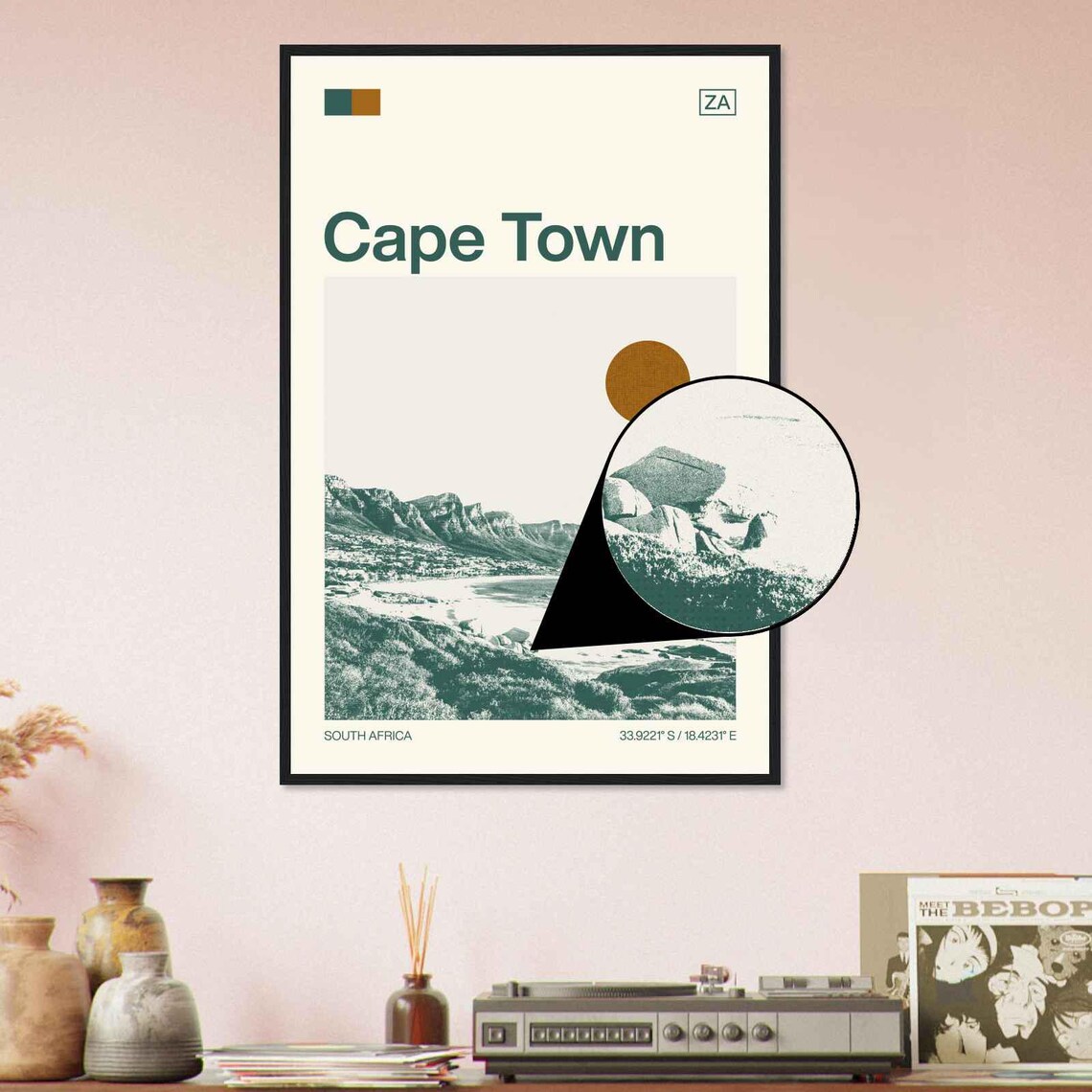 Cape Town South Africa Table Mountain Coast View Travel Poster - Image 4