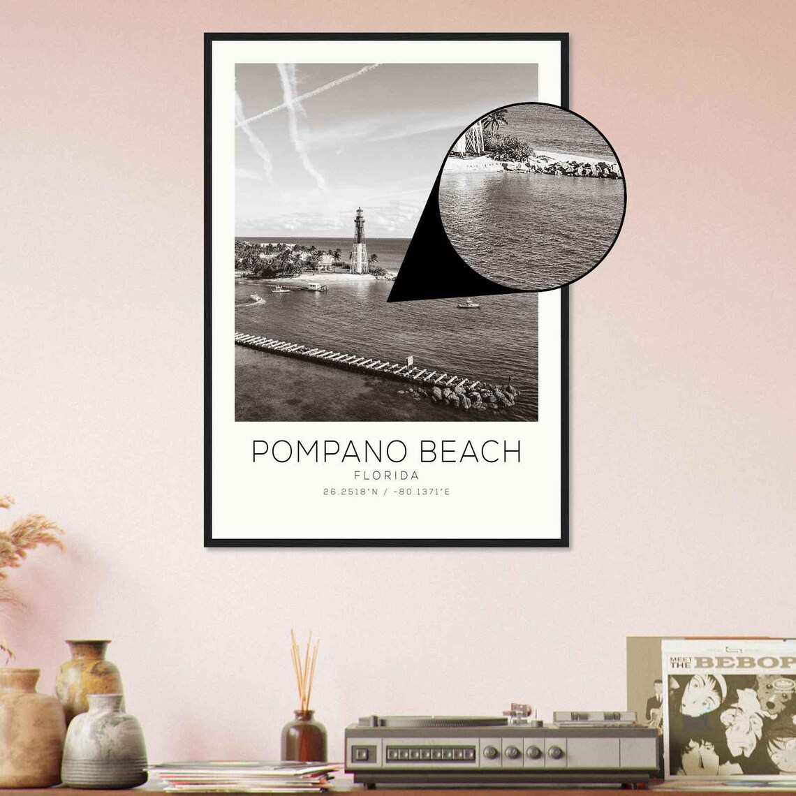 Pompano Beach Florida Minimalist Travel Poster - Image 4