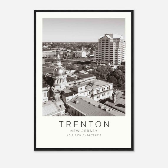 Trenton New Jersey Photo Travel Poster Trenton Travel Print Minimalist Travel Print Ds1