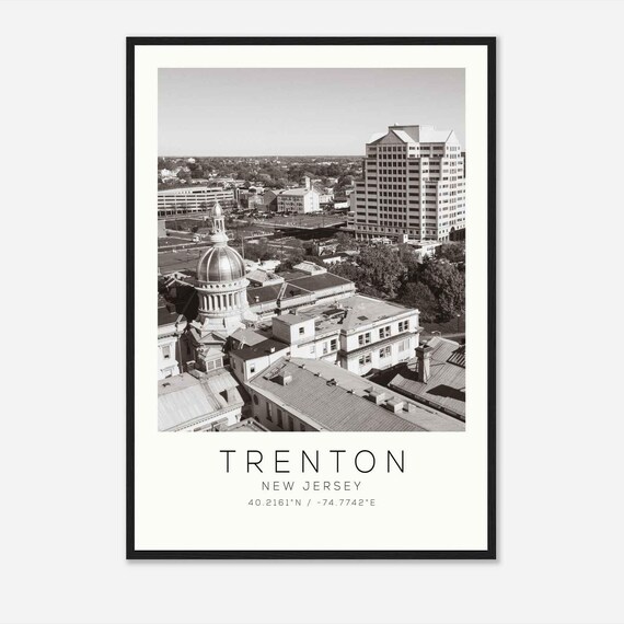 Trenton New Jersey State House Dome Aerial Minimalist Photo Poster