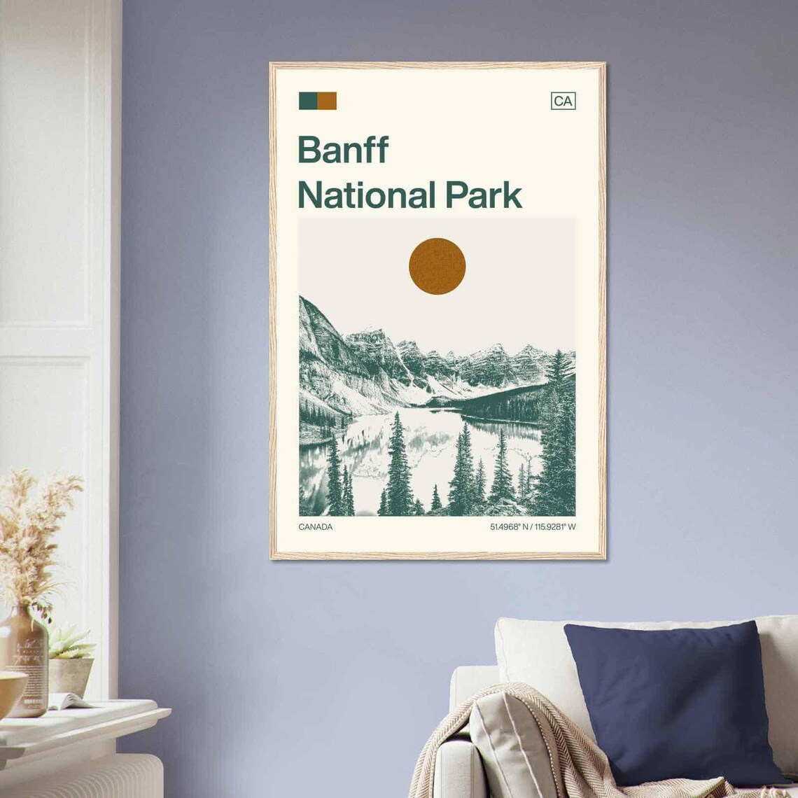 Banff National Park Minimalist Monochrome Travel Poster - Image 2