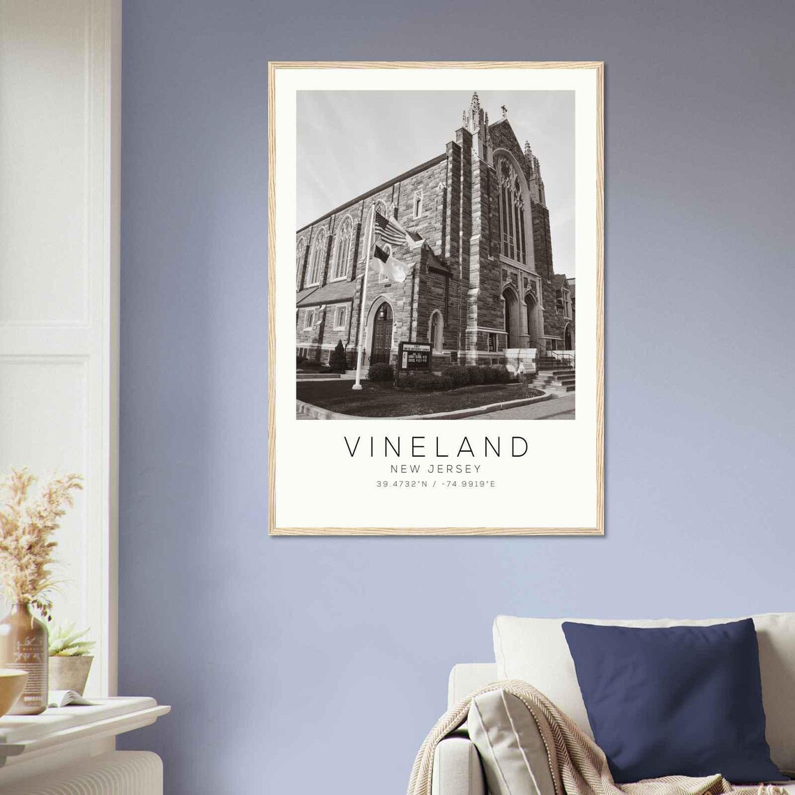 Vineland New Jersey Historic Stone Church Photo Travel Poster - Image 2