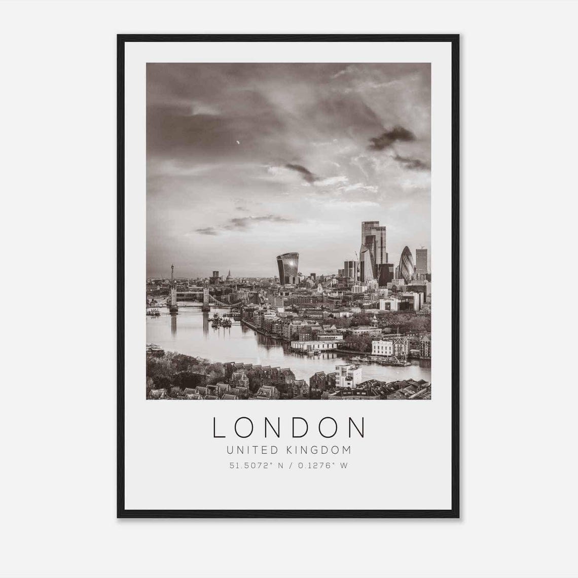 London United Kingdom Travel Photo Poster Bw London Travel Print Minimalist Travel Poster Print