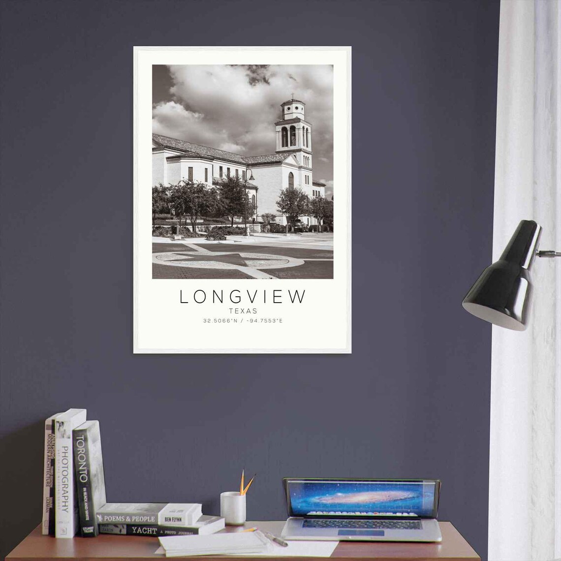 Longview Texas Historic Church Bell Tower Star Plaza Photo Poster - Image 3