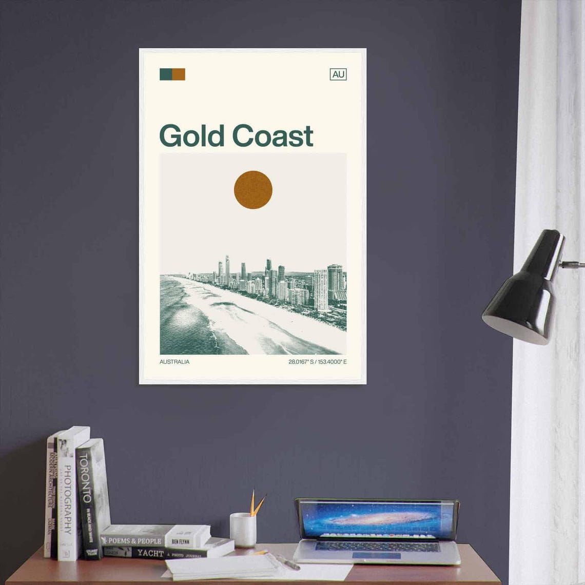 Gold Coast Australia Surf Beach Skyline Minimalist Travel Poster - Image 3