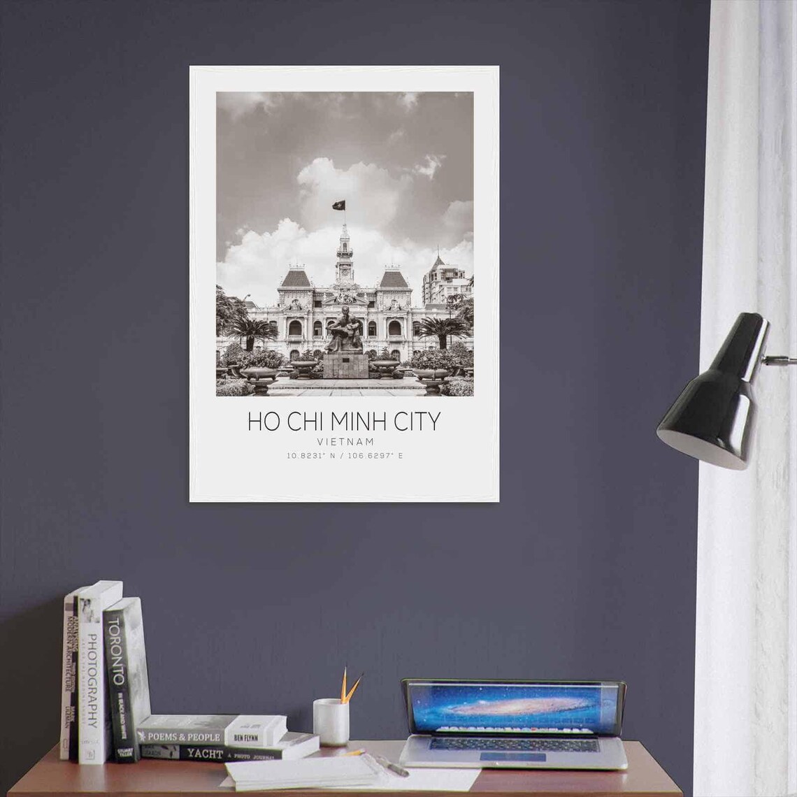 Ho Chi Minh City Vietnam Black and White Landmark Photo Poster - Image 3