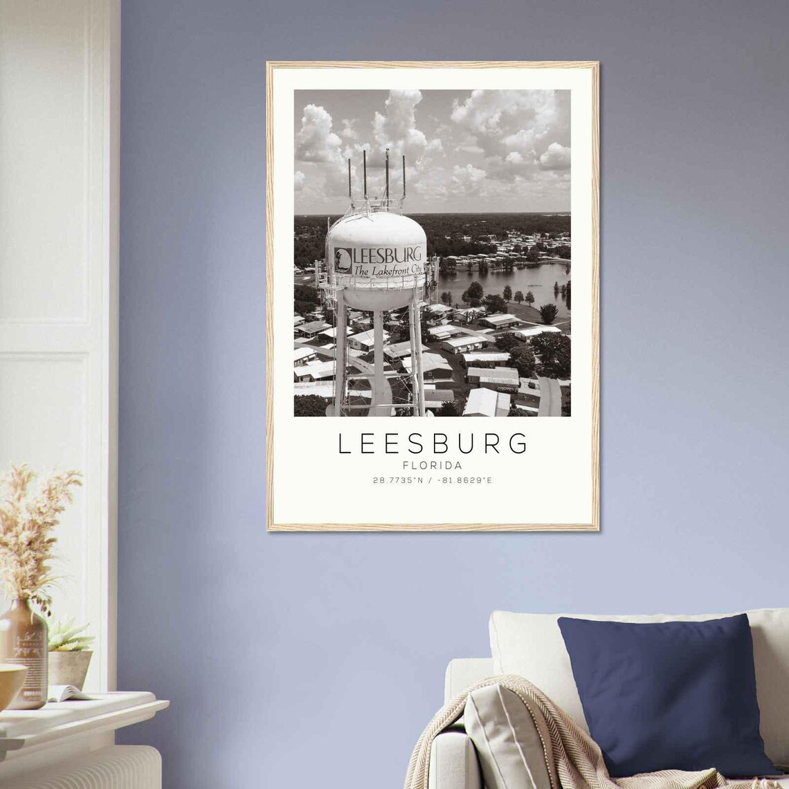 Leesburg Florida Photo Travel Poster Leesburg Travel Print Minimalist Travel Print - Image 2