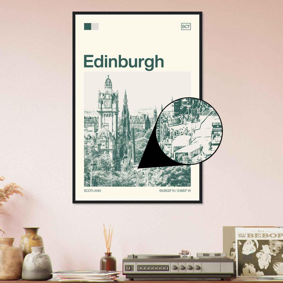 Edinburgh Scotland Balmoral Clock Tower City Skyline Travel Poster - Image 4