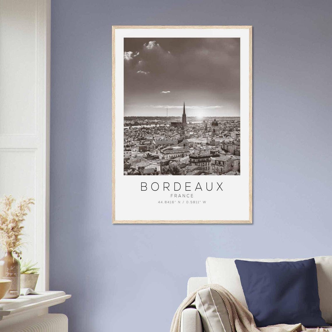 Bordeaux France Travel Photo Poster Bw Bordeaux Travel Print Minimalist Travel Poster Print - Image 2